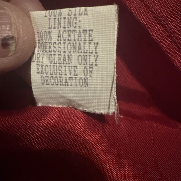 Mica Red Silk Sundress Size 8 Hippie Summer Knee-Length Dress Made in USA - Picture 9 of 9